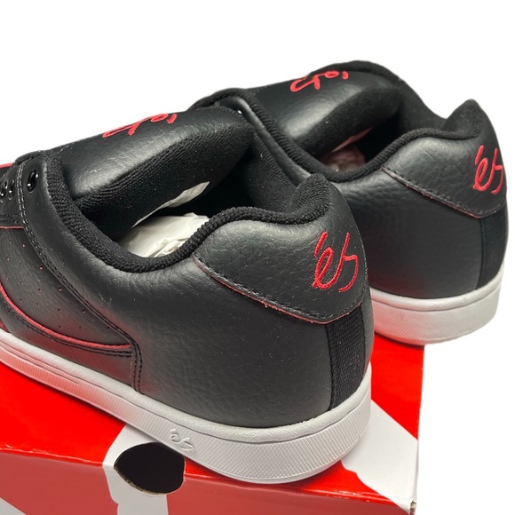 ES ACCEL OG retro black and red all leather chunky skateboarding shoes - Picture 6 of 11